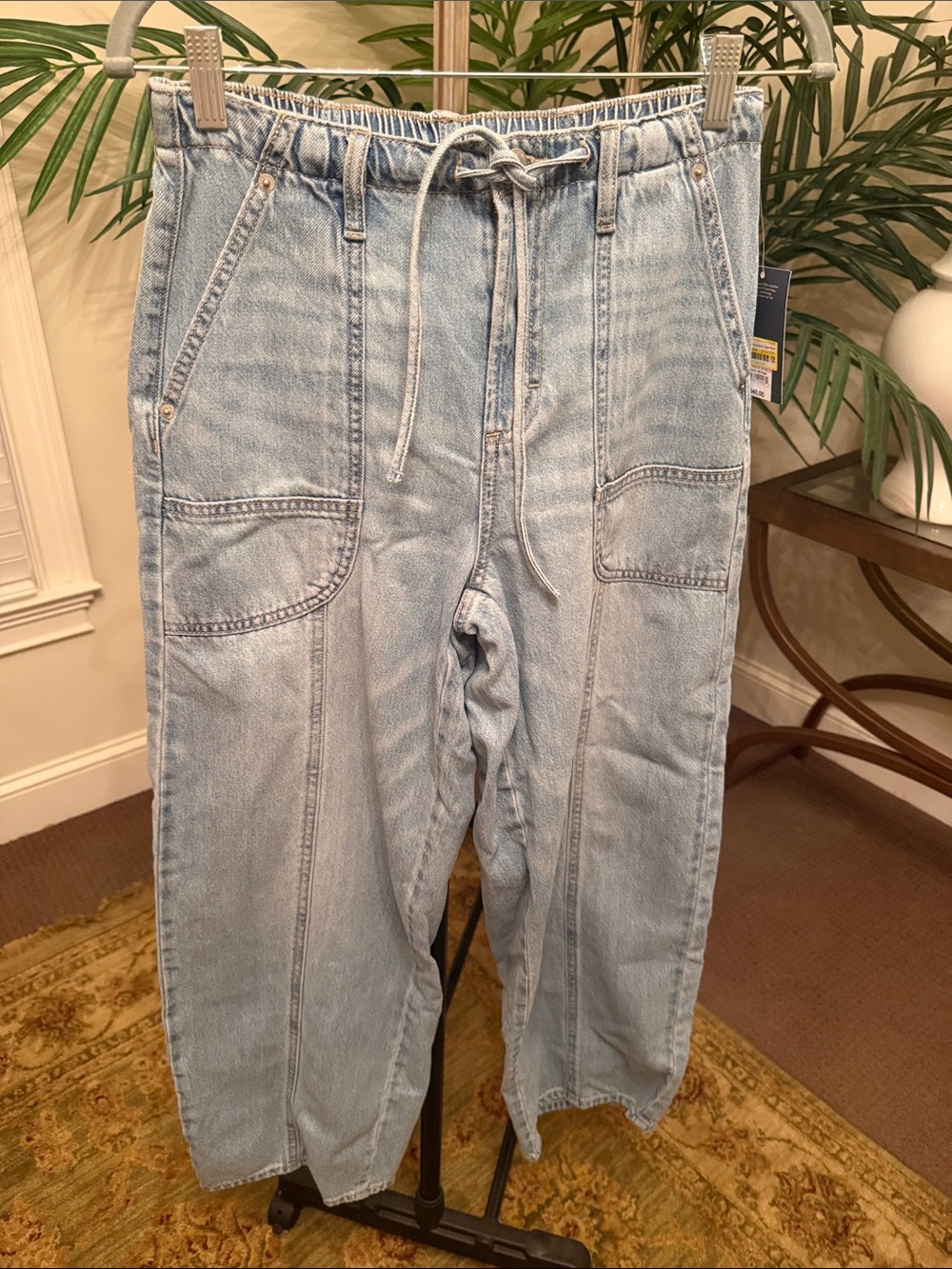 Universal Thread Light Blue Drawstring Wide Leg Jeans